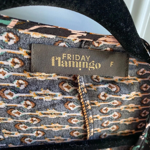 Friday Flamingo Open Front Prius Kimono Black Boho Floral Plus One Size 12-30 - Picture 2 of 3